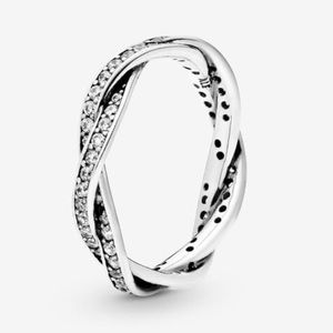 Pandora | Sparkling Twisted Lines Ring | Size 6 (52)